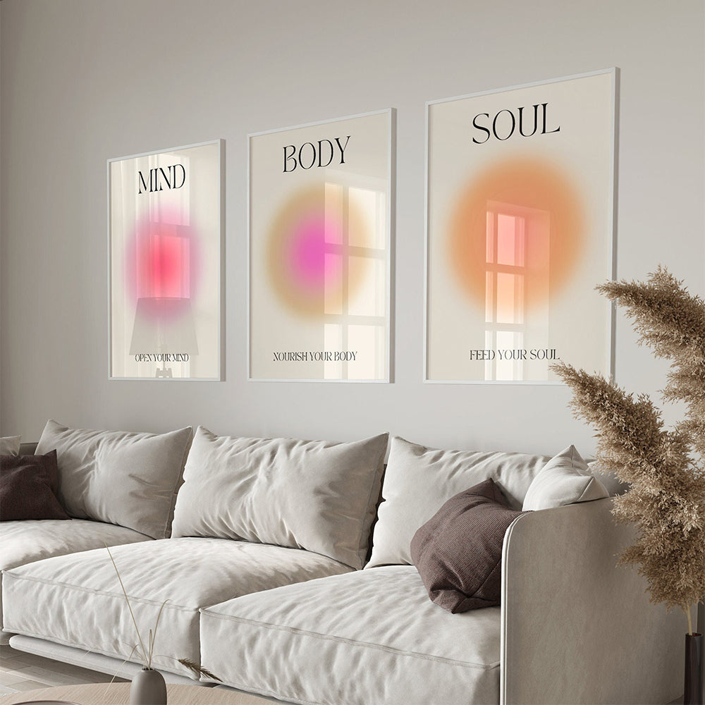 Mind Body Soul Aura Posters - Vellum Venture